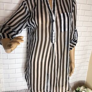 Striped Button-Up Blouse